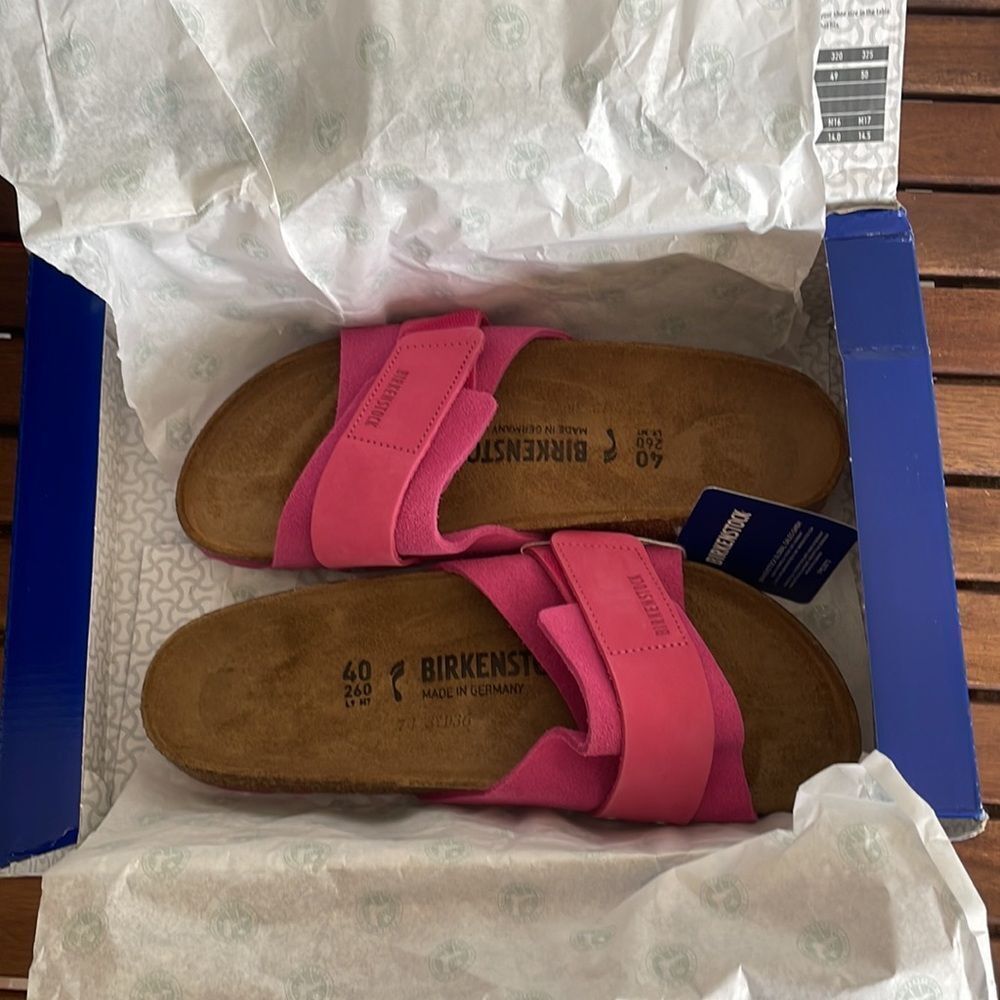 Birkenstock Oita Suede Leather Sandal Fuchsia Tulip EU40/US Women Size 9 - Picture 13 of 14